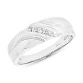 0.06ct 14k White Gold Diamond Men's Band Size 11.5